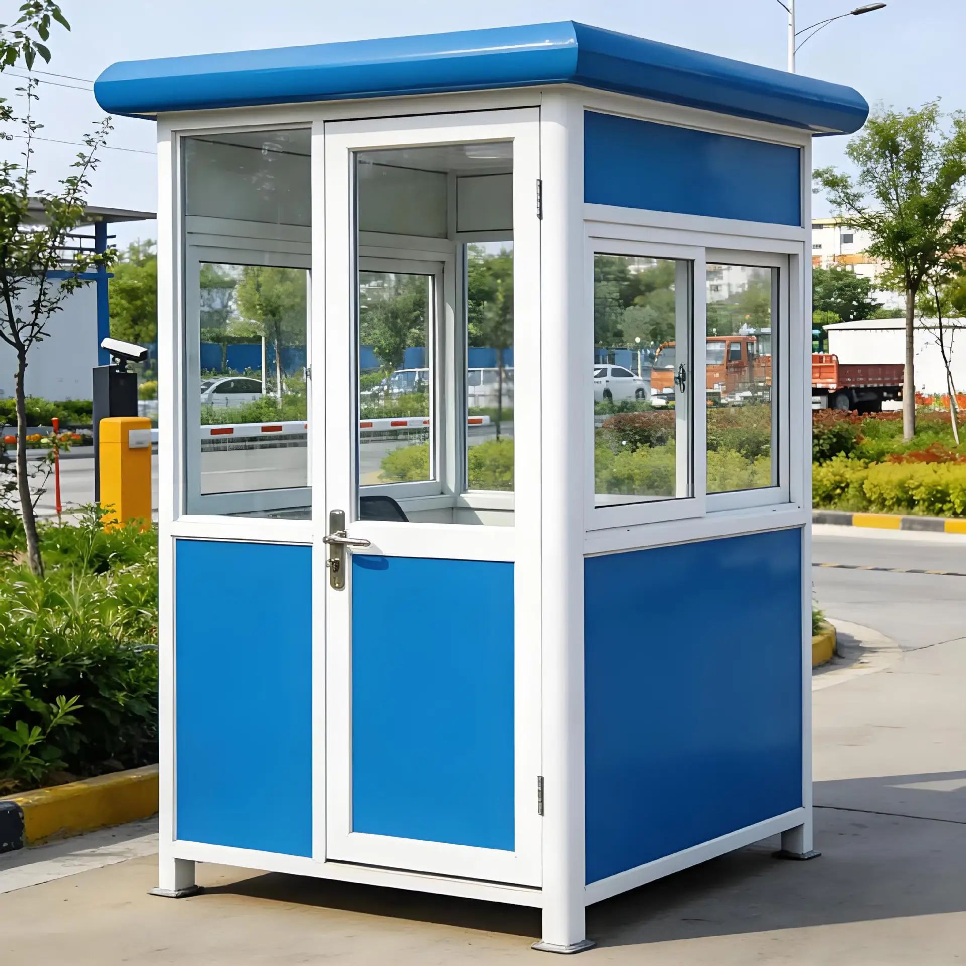PYH outdoor mobile color steel finished guard box doorman room toll booth security box gate parking duty room
