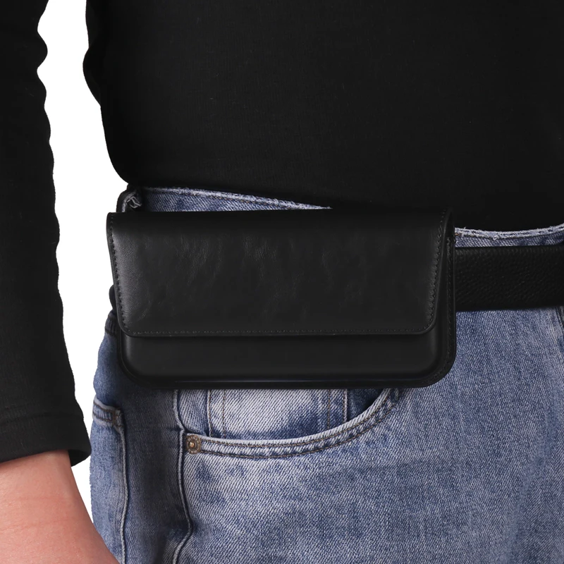 

Universal Leather Phone Holster Belt Clip Case For Samsung Galaxy S25edge S25 Ultra S24 Ultra S24FE A56 A35 A26 A16 Waist Bag