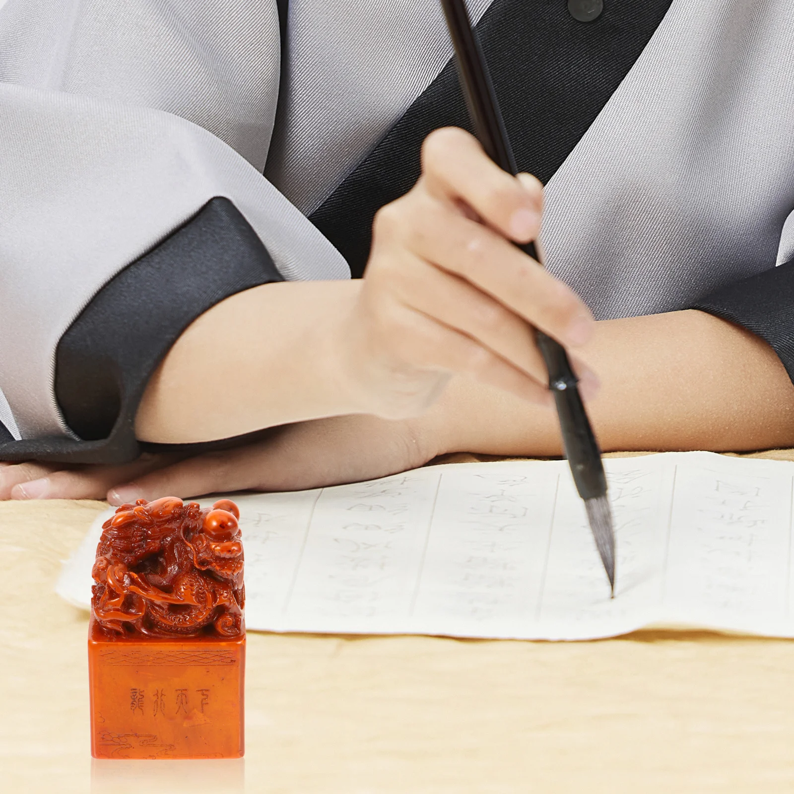 

Natural Shoushan Stone Stamp Durable DIY Carving Seal for Name Scrapbook Craft Stone Seal Tool Chinese Style Ink Pad Stamp