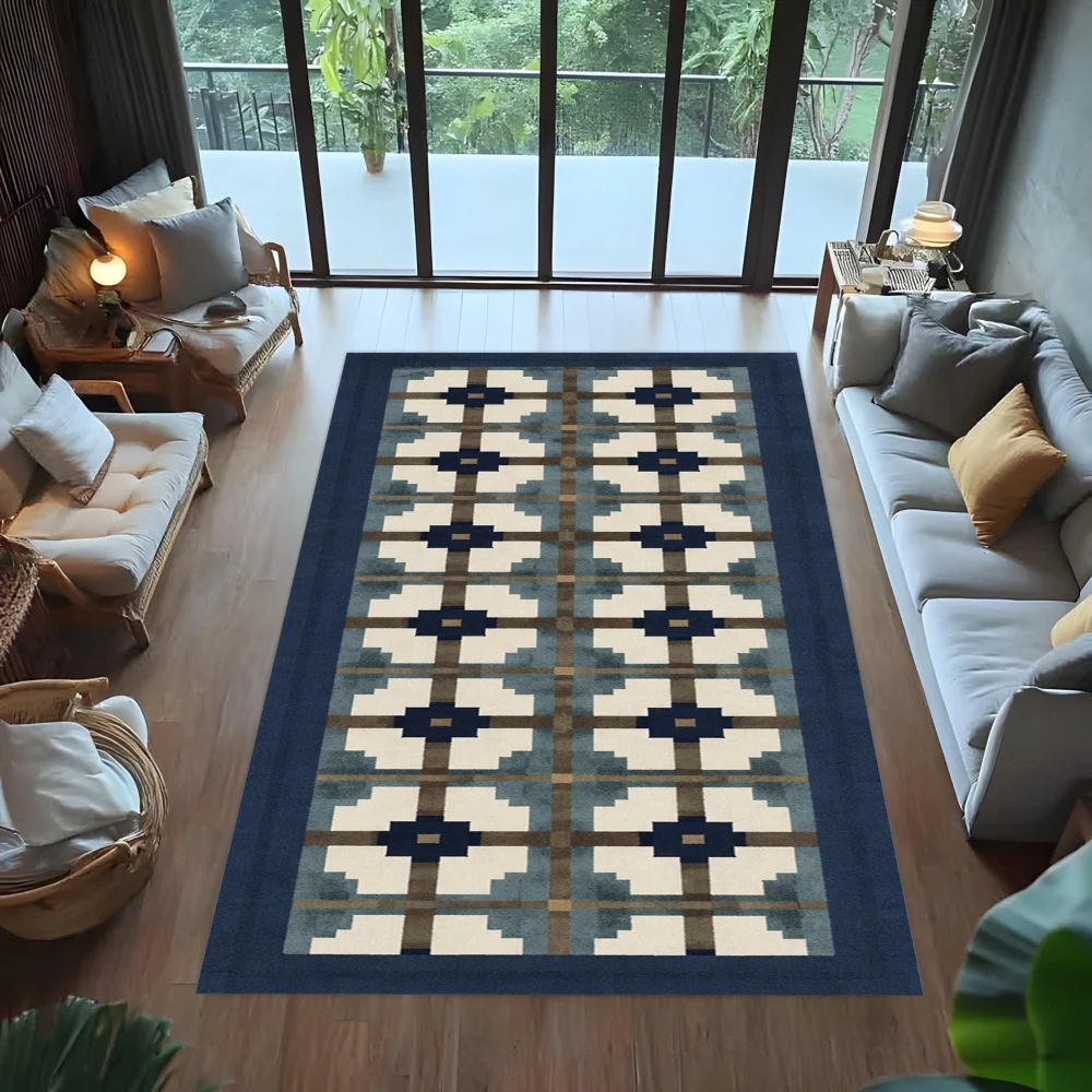 American Ethnic Color Block Geometric print large Rug,living room,bedroom,dining room Entry Door Mat,Washable Rug,Souvenir