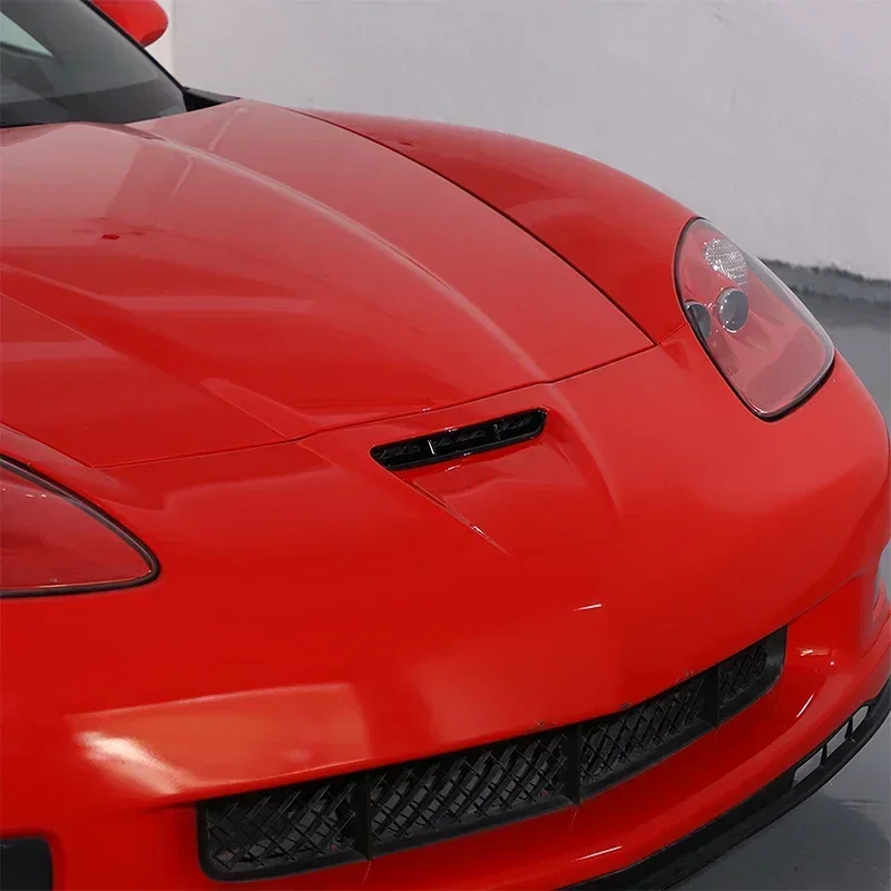For 2005-13 Chevrolet Corvette C6 ABS carbon fiber car hood front air inlet decorative frame sticker car protection accessories