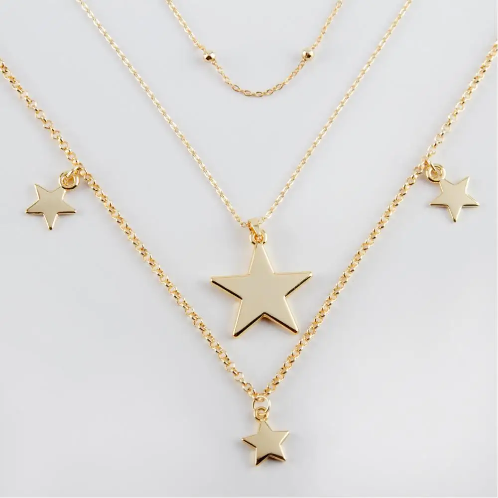 3'lü Star Figure Necklace