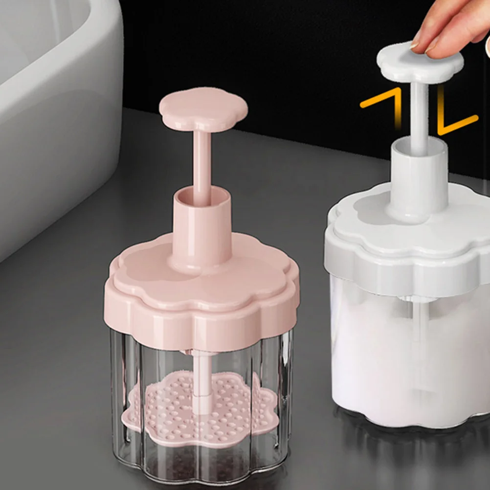 

Pink Auto Rebound Foaming Bottle Face Wash Bubble Maker Portable Cleansing Gel Tool Skincare Supply Facial Brush