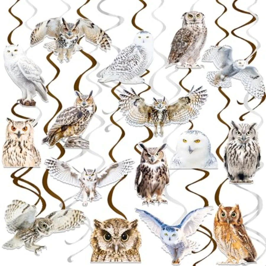 Owl Theme Hanging Swirls Owl Birthday Party Decorations Woodland Animal Party Hanging Foil Whirls Ceiling Streamers Decoration