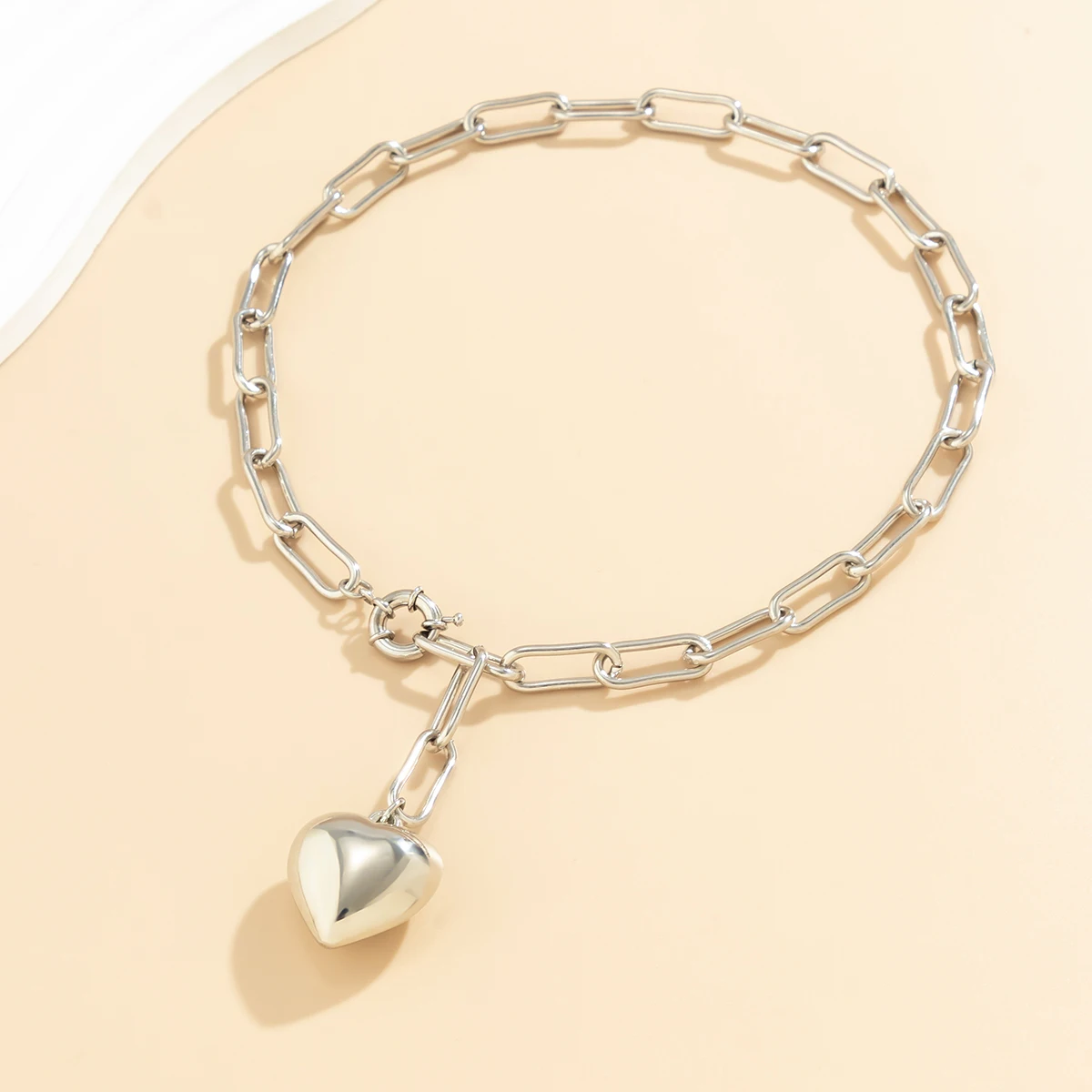 Long Thick Tassels Chain with Heart Pendant Necklace for Women Trendy Charms Choker Collor Neck Accessories 2024 Fashion Jewelry