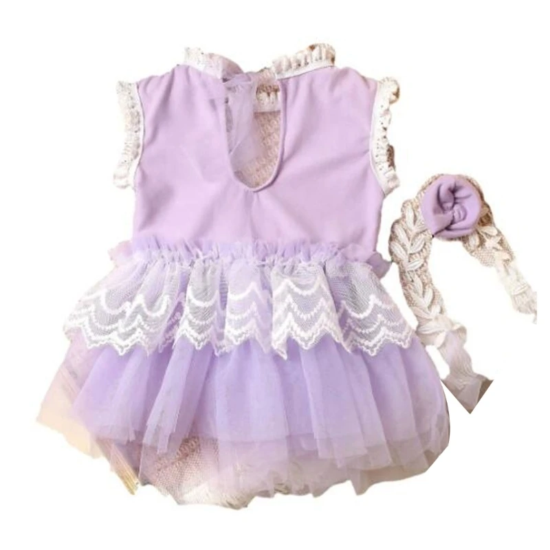 

F62D Completes Newborn Photography Costume Set Including Dress & Matching Headband