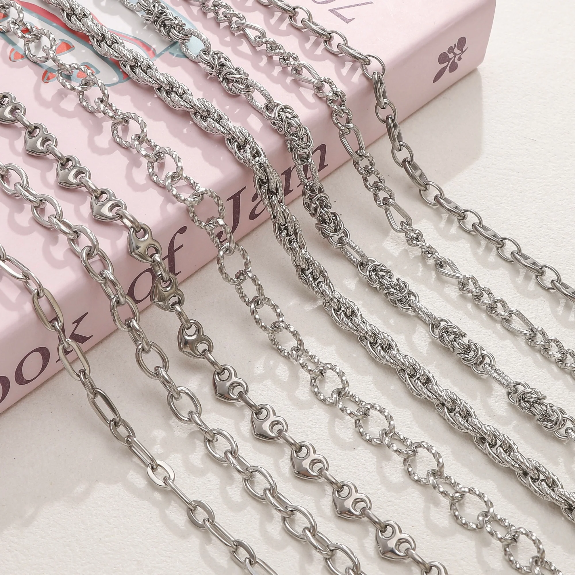 

0.5/1Metre Multi Style Sizes Stainless Steel Chain for Handmade DIY Jewelry Making Bracelet Necklace Anklet Craft Accessories