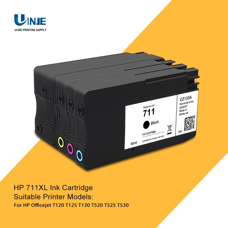 cartucho de tinta para hp completo com tinta hp designjet t120 t520 t530 711xl 711 xl hp711 01