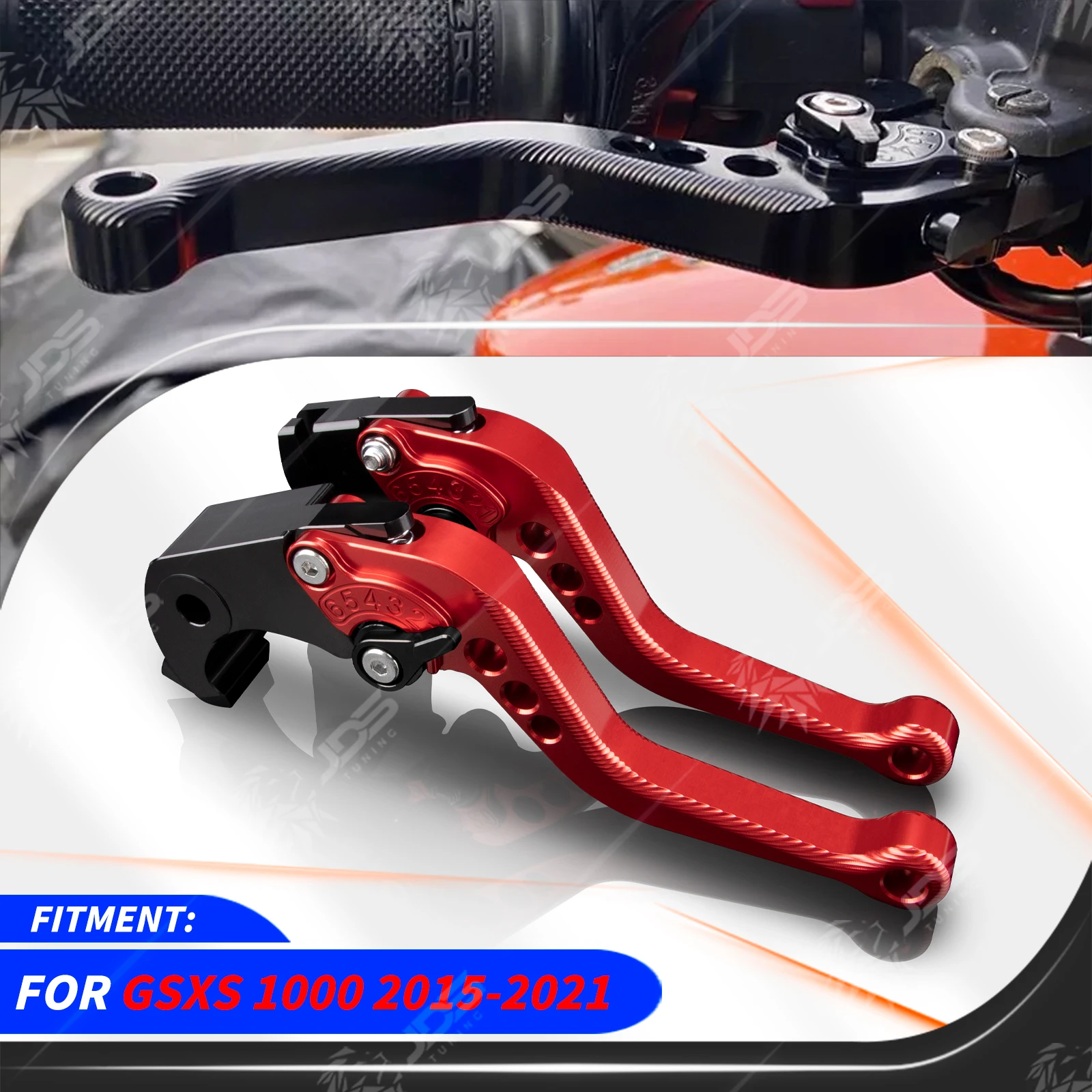 For Suzuki GSXS 1000/GT/F/SA/KATANA 2015-2021 Sport Short Brake Lever Set Adjustable Handle Levers Three-Fingers Accessories