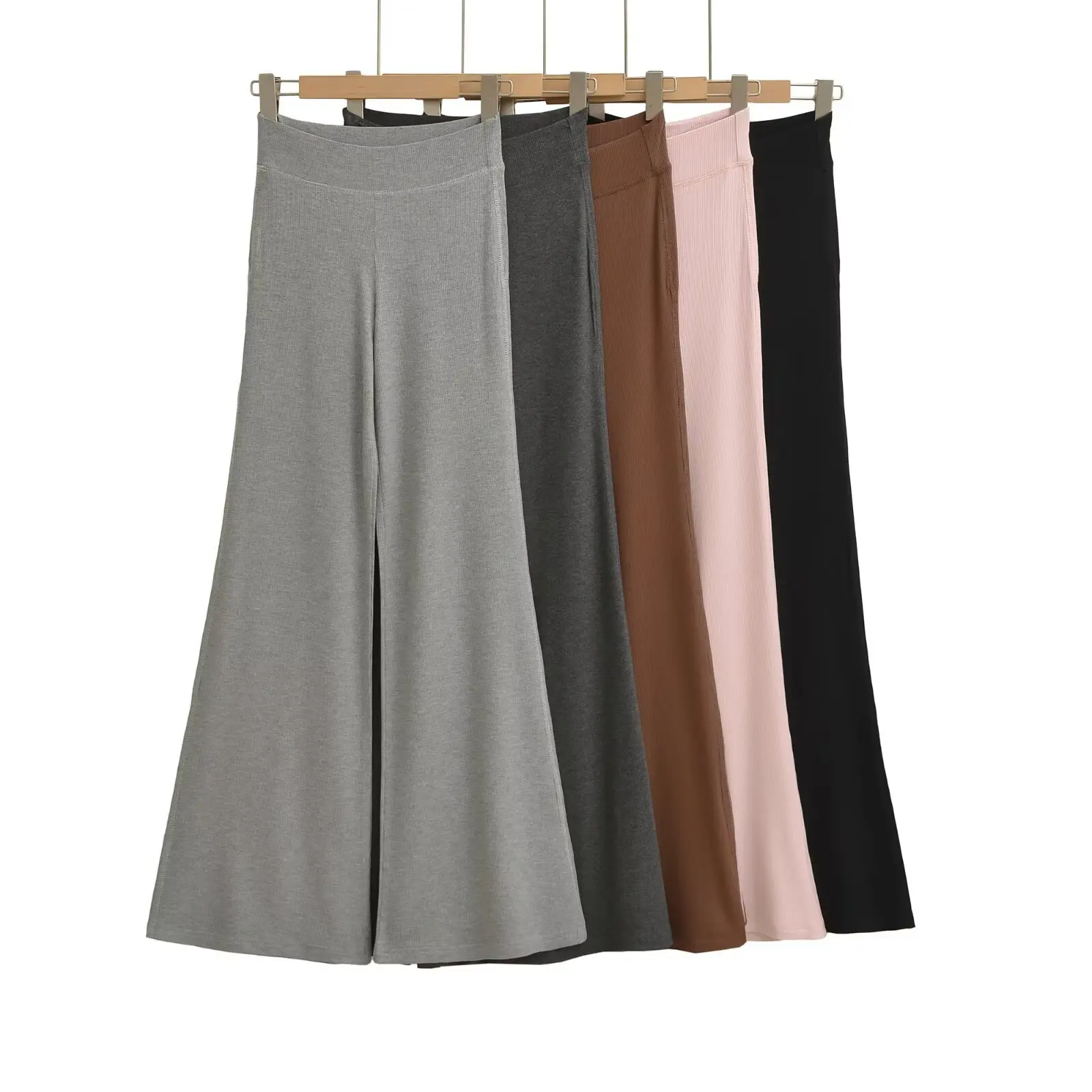 النمط الأمريكي ارتفاع الخصر واسعة الساق السراويل النسائية اليوغا فضفاضة تناسب عارضة مستقيم الساق Sweatpants ربيع جديد وصول