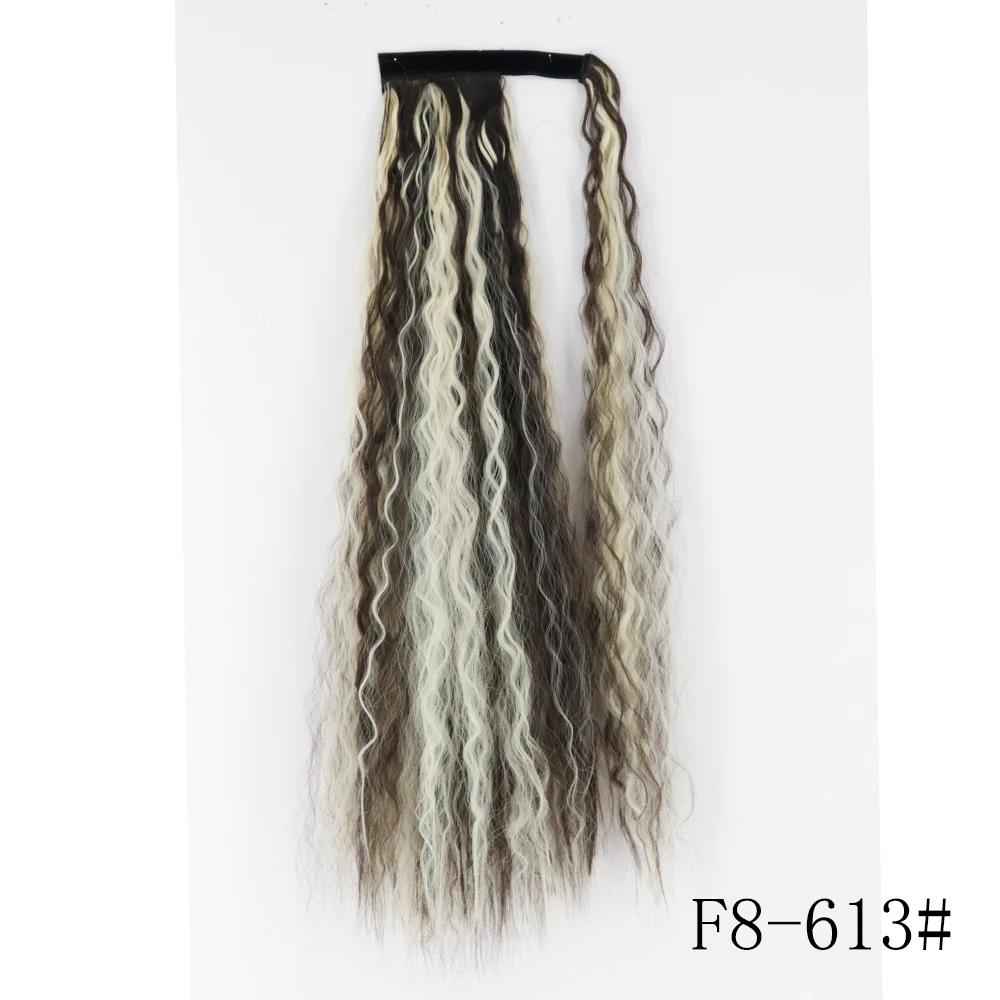 LISI GIRL Kunsthaar 22''34'' Langer, gerader Pferdeschwanz zum Umwickeln, Clip-in-Haarverlängerungen, schwarzes Haarteil, Kopfbedeckung