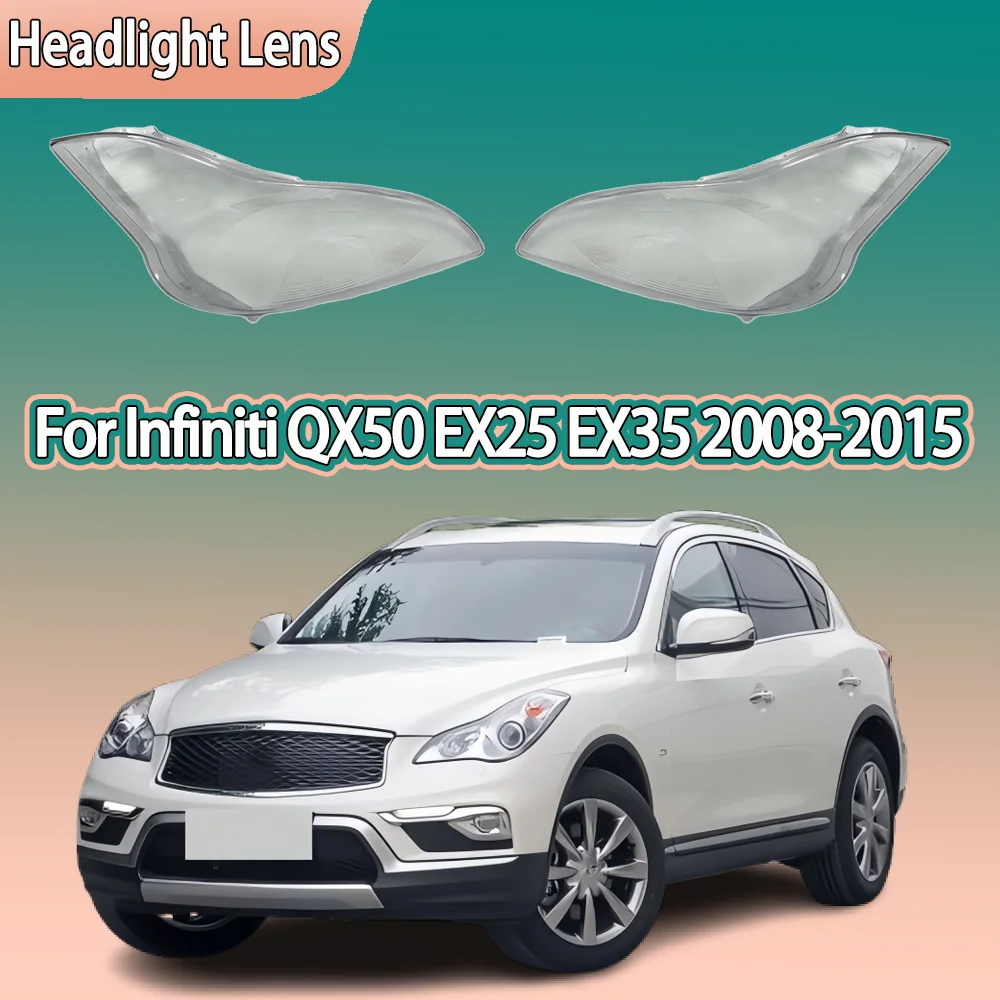 

Для Infiniti QX50 EX25 EX35 2008-2015 автомобильный прозрачный чехол для абажура, колпачки для автомобильного освещения, стеклянные линзы, крышка фары