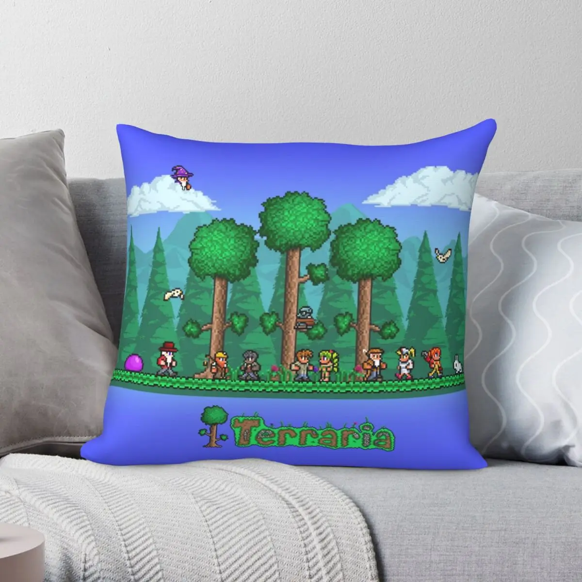 Terraria Indie Game Square Pillowcase Polyester Linen Velvet Printed Zip Decor Throw Pillow Case Home Cushion Cover