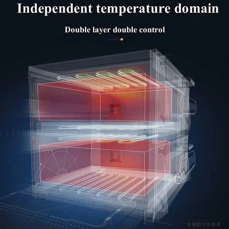 Horno comercial de panadería para Pizza, 1 cubierta, 2 cubiertas, aislamiento de gran capacidad, horno eléctrico para hornear pan y pasteles