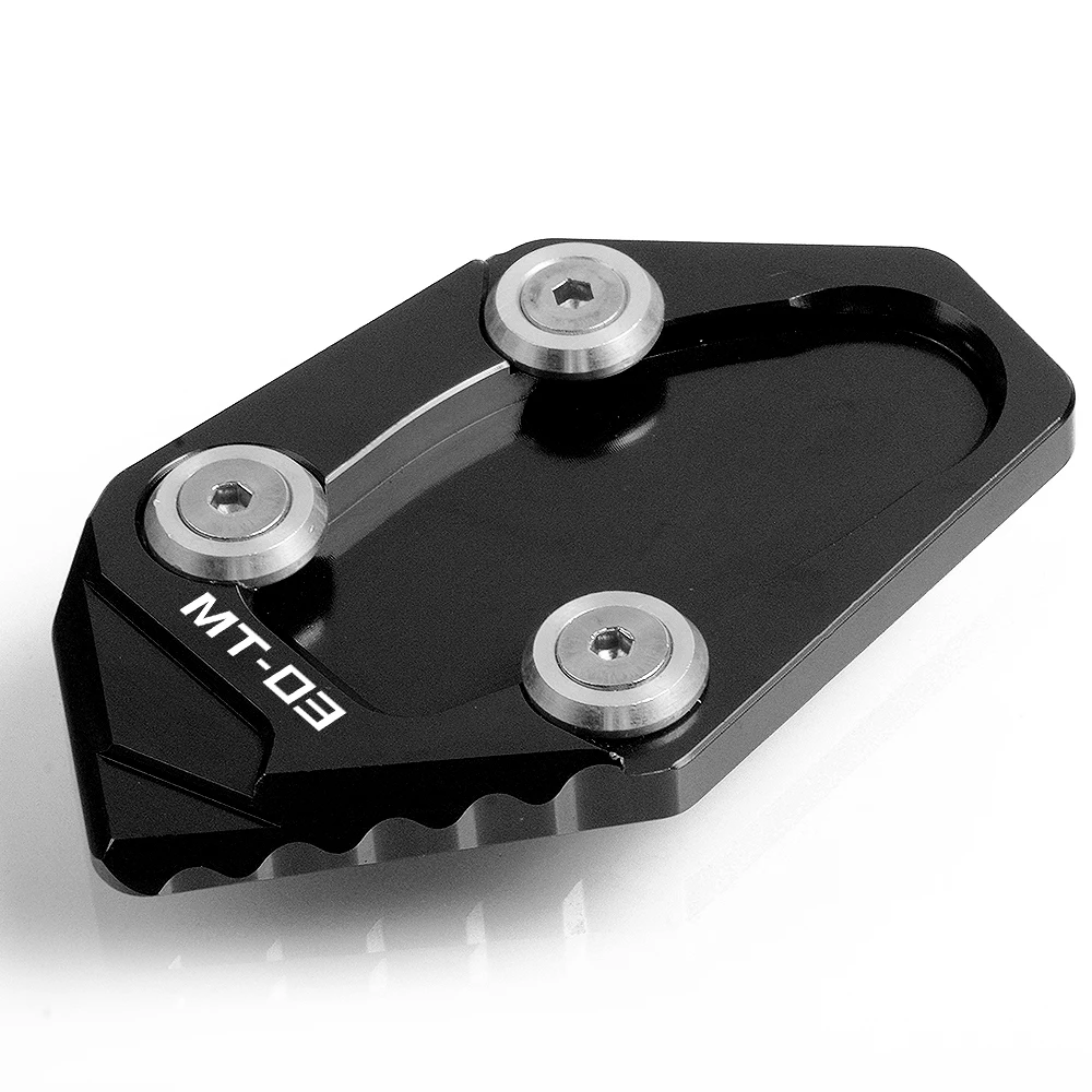 CNC สําหรับ Yamaha MT03 2015 2016 2017 2018 2019 อุปกรณ์เสริมรถจักรยานยนต์ Side Stand Enlarger Pads สนับสนุน Extension Side Brace Assist