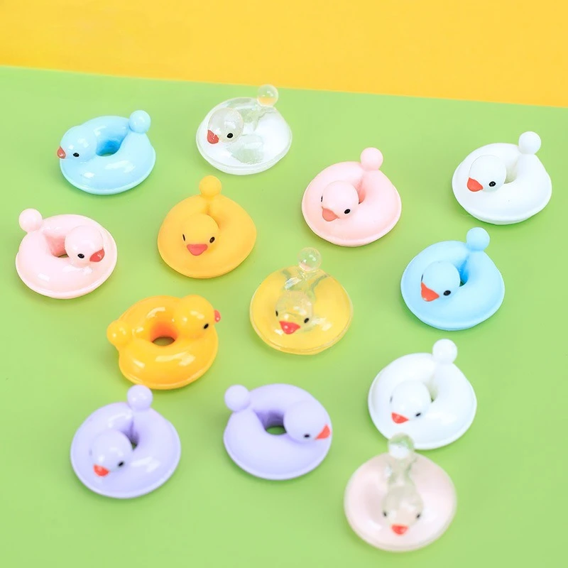 

100 шт. милых мультяшных уточек из смолы для рукоделия, плоские кабошоны, украшения для скрапбукинга, аксессуары
