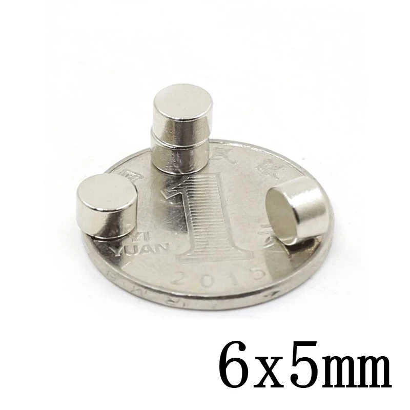 Imán redondo pequeño de 6x5mm, 6mm x 5mm para refrigeradores domésticos, oficinas DIY, Mini imanes fuertes de 6x5mm, 6x5mm