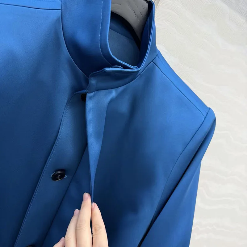 Manteau trench vintage pour femme, col montant, manches longues, mi-long, avec ceinture contrastante, 2026, printemps, nouvelle arrivée, Y2