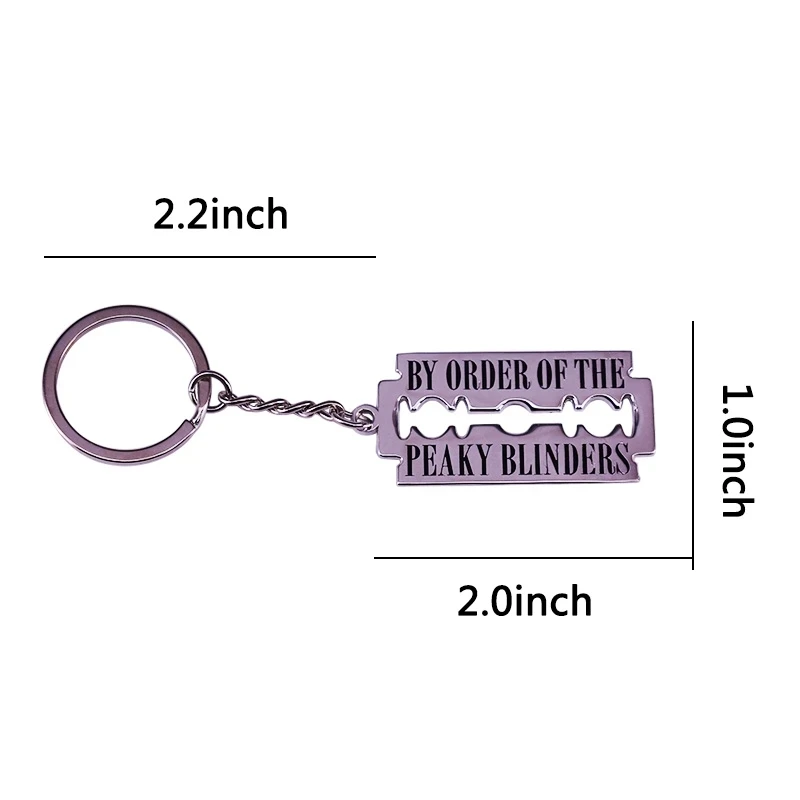 Razor blade Keychain By order of the peaky blinders metal Keyring brothers razor fathers day gift