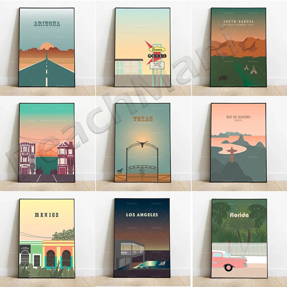 

Mexico, Kansas, Texas, Dallas, Florida, Hawaii, San Francisco, South Dakota, Tennessee, Rio de Janeiro, Arizona travel posters