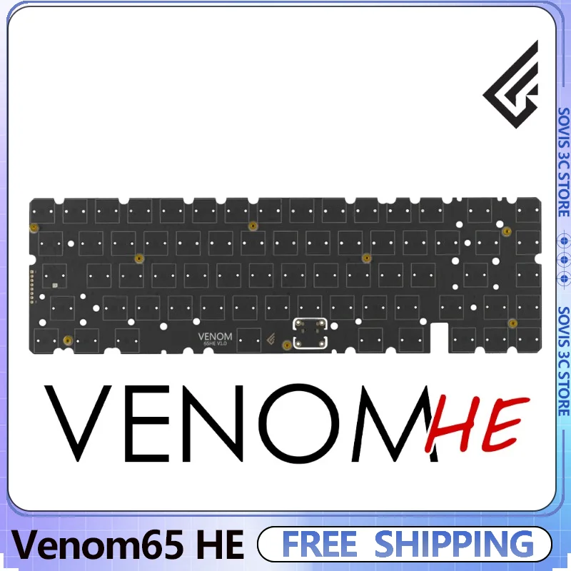 

Geonworks Venom65 HE PCB Магнитный переключатель клавиатуры Прокладка печатной платы с возможностью горячей замены Позиционирующая пластина для клавиатуры Аксессуары для клавиатуры на заказ