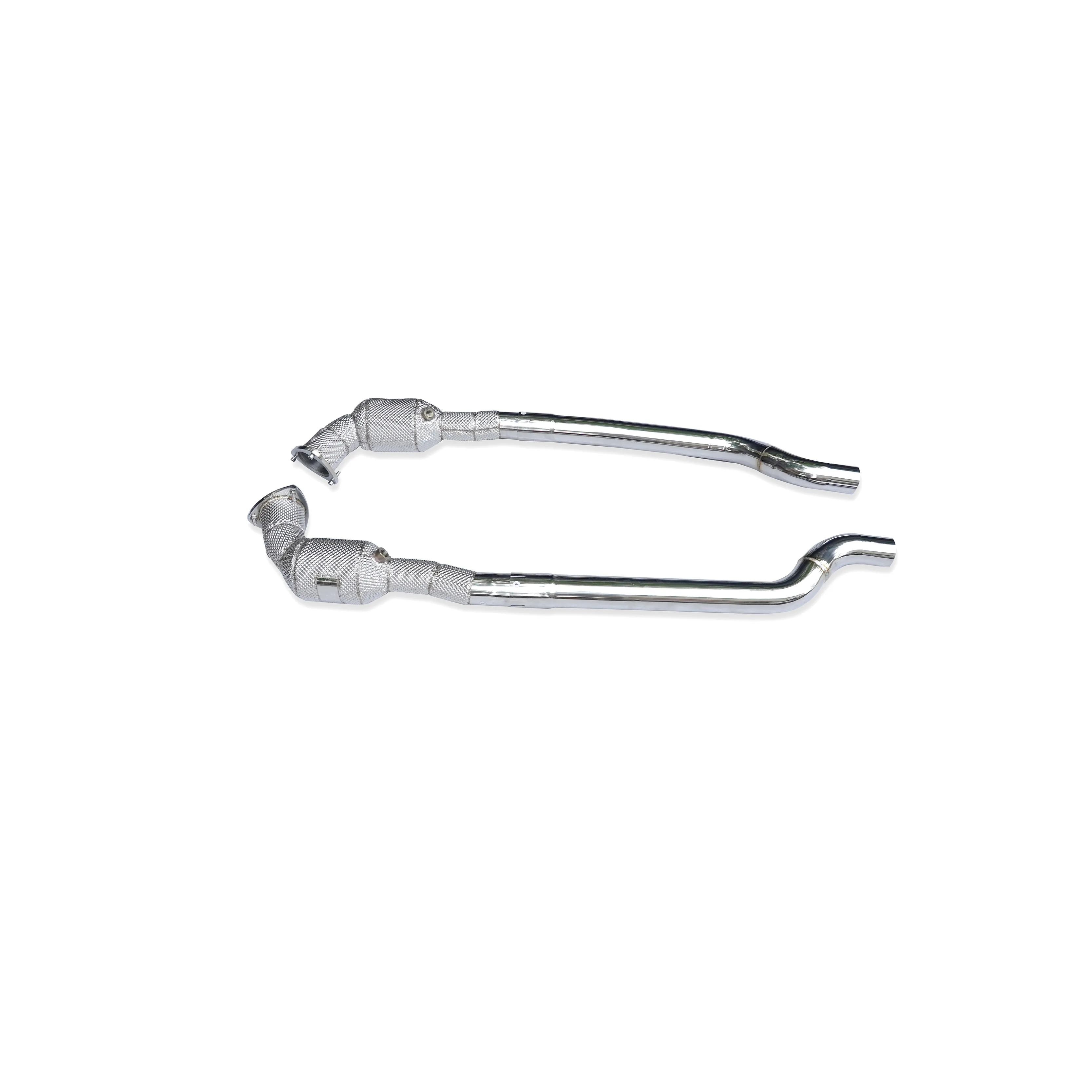 Sport 200 Cell Downpipe For Maserati For Quattroporte For 4.7L Downpipe Heat Wrapped Stainless Steel Exhaust Pipes
