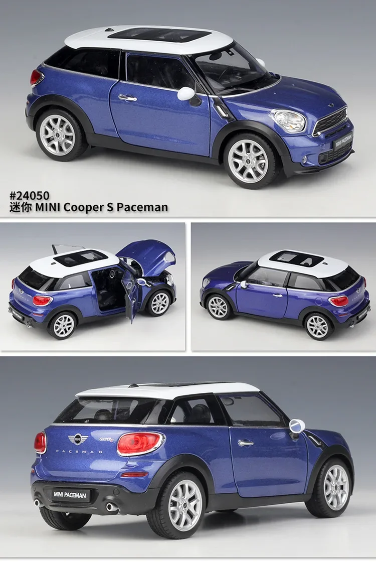 

Mini Cooper S Paceman синяя модель автомобиля WELLY из литого под давлением сплава 1:24, детские игрушки и подарки