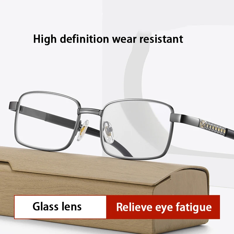 

Metal Frame Rectangular Glass Reading Glasses Men Women Anti-scratch Wear-Resistant fashion Business Reading Magnifying Glasses