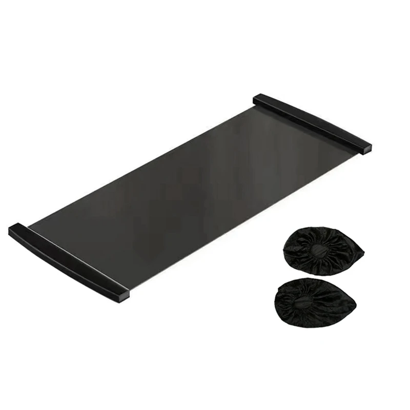 Yoga Sliding Mat Sports Fitness Glide Plate Core Exercise Running Skating Leg Training Board Gym Equipment Durable Black 140Cm