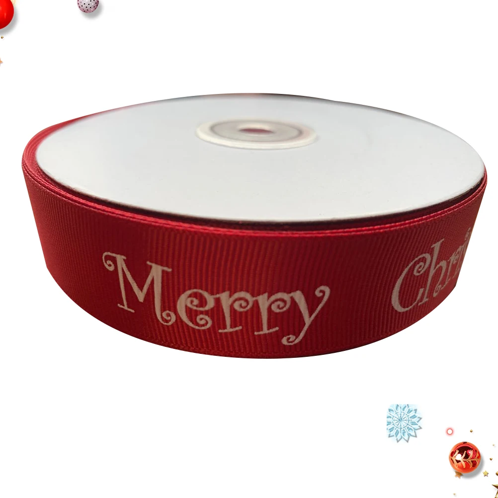 

50 Yards Christmas Ribbon Polyester Craft for Festival Party Decoration Trim Cake Gift Wrapping