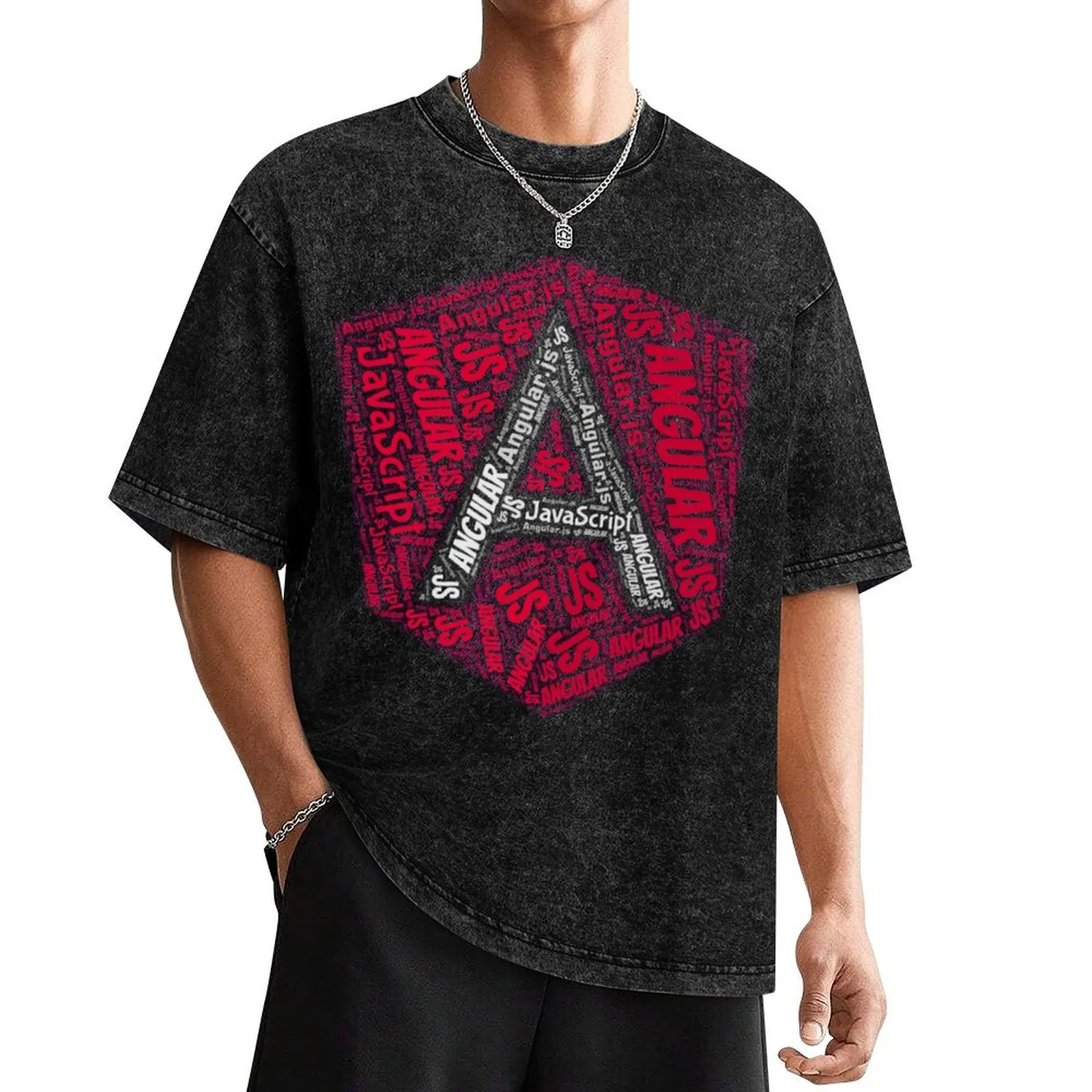 Angular JS JavaScript T-Shirt cotton graphic tees vintage graphic tee black t shirts for men