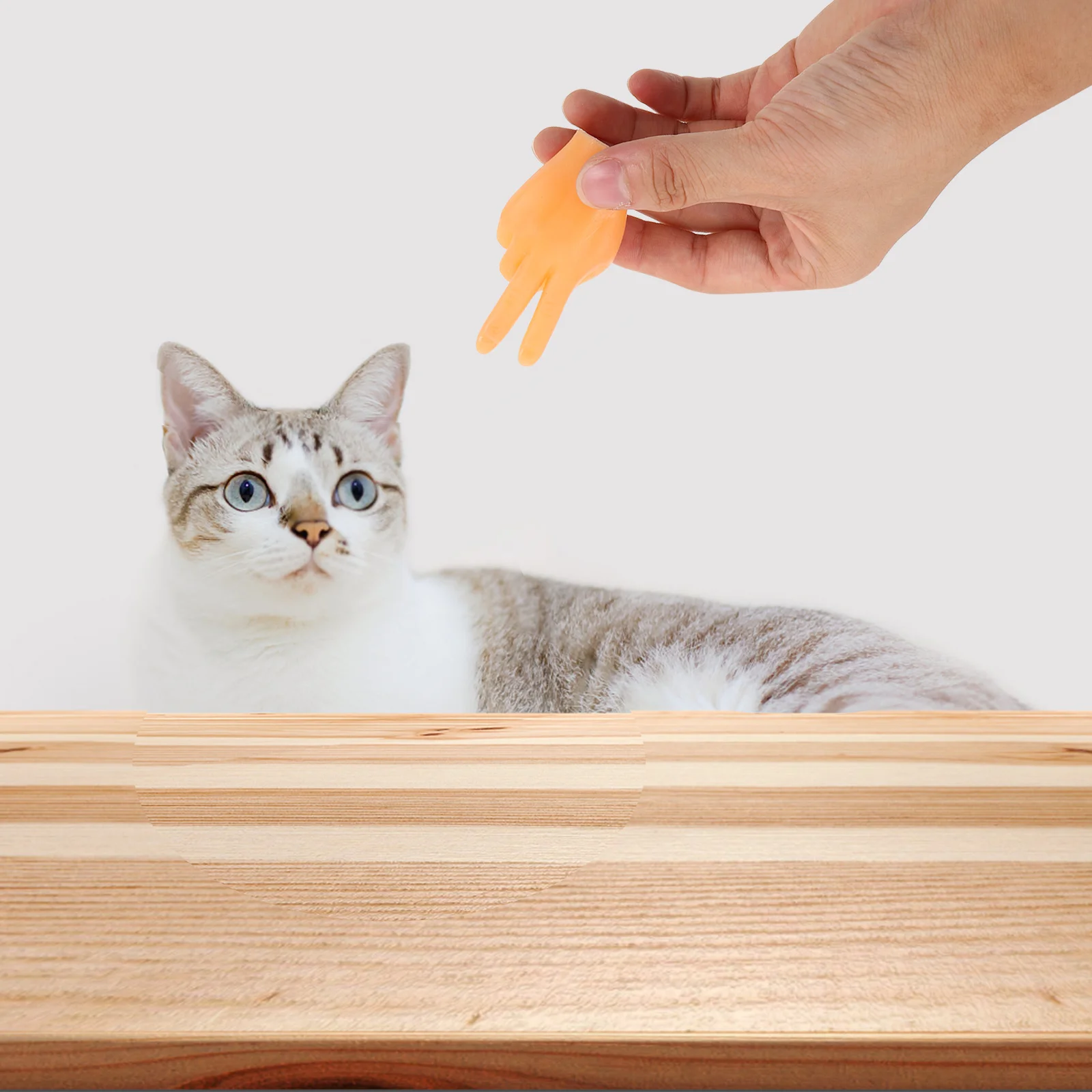 

10Pcs Cat Interactive Mini Hands Pet Finger Gloves Creative Indoor Play Small Finger Prank Prop Mini Hands for Cats