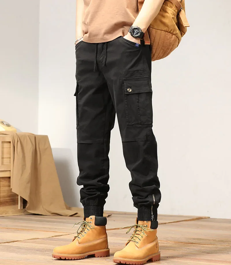 New Cargo Pants Men High Quality Multi-Pockets Outdoor Hiking Camping Trousers 97.5% Cotton Slim Fit Joggers Streetwear MY999