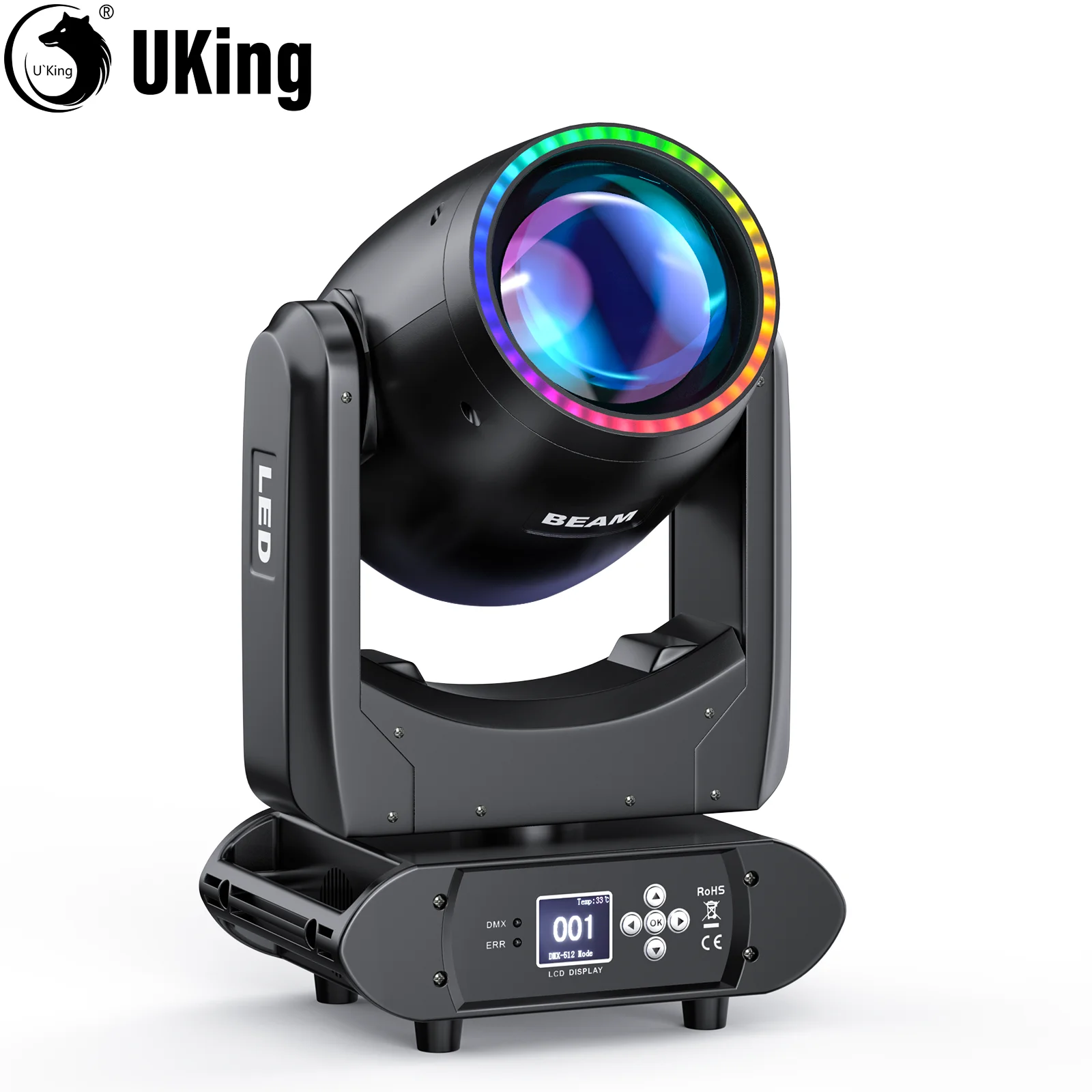

U'King 100W LED Beam Moving Head Light 11Color&18Gobo&24 Prism Stage Lights 155000Lux DMX512 DJ Light For Disco Dance Hall Party