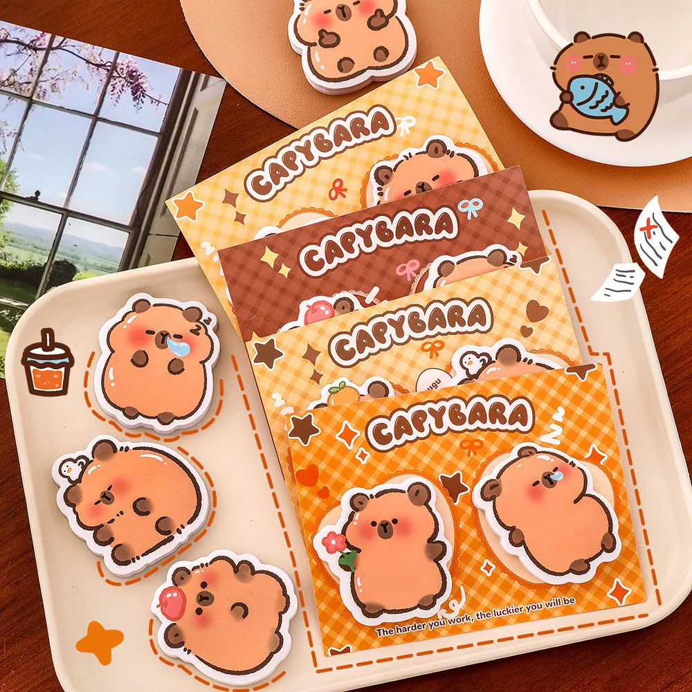

Office School Supplie Cute Cartoon Combination Sticky Note Student High-looking Capybara Sticker Removable Strong Message Paper