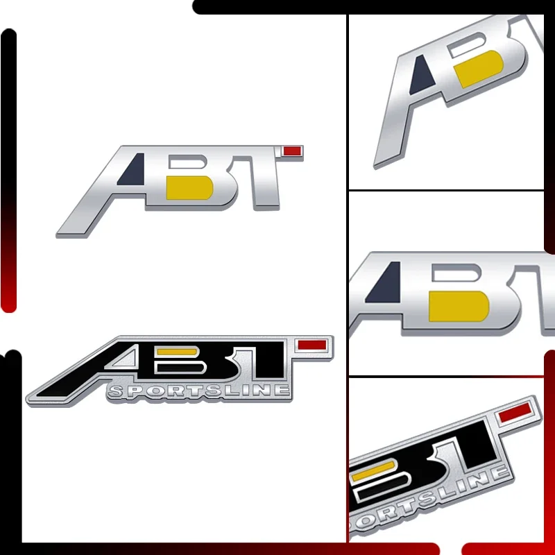 Emblema de Grade Dianteira ABT Sportsline em Metal, Adesivo 3D e Decalques Traseiros para Carroceria de Carros Seat S3 S4 S5 S6 Q3 Q5 Q7 Golf MK 2 3 4 5 6 7