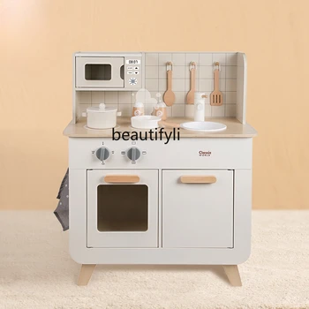 Kuchnia dla dzieci Zabawki edukacyjne Dziewczynki Chłopcy Drewniana symulacja Przybory kuchenne Prezenty urodzinowe