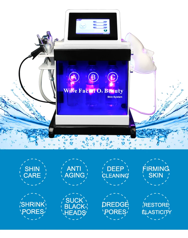 2024 New 5 In 1 Multifunction Face Mask Beauty Machine Facial Cleaning Machine Microdermabrasion Oxygen Jet Machine CE