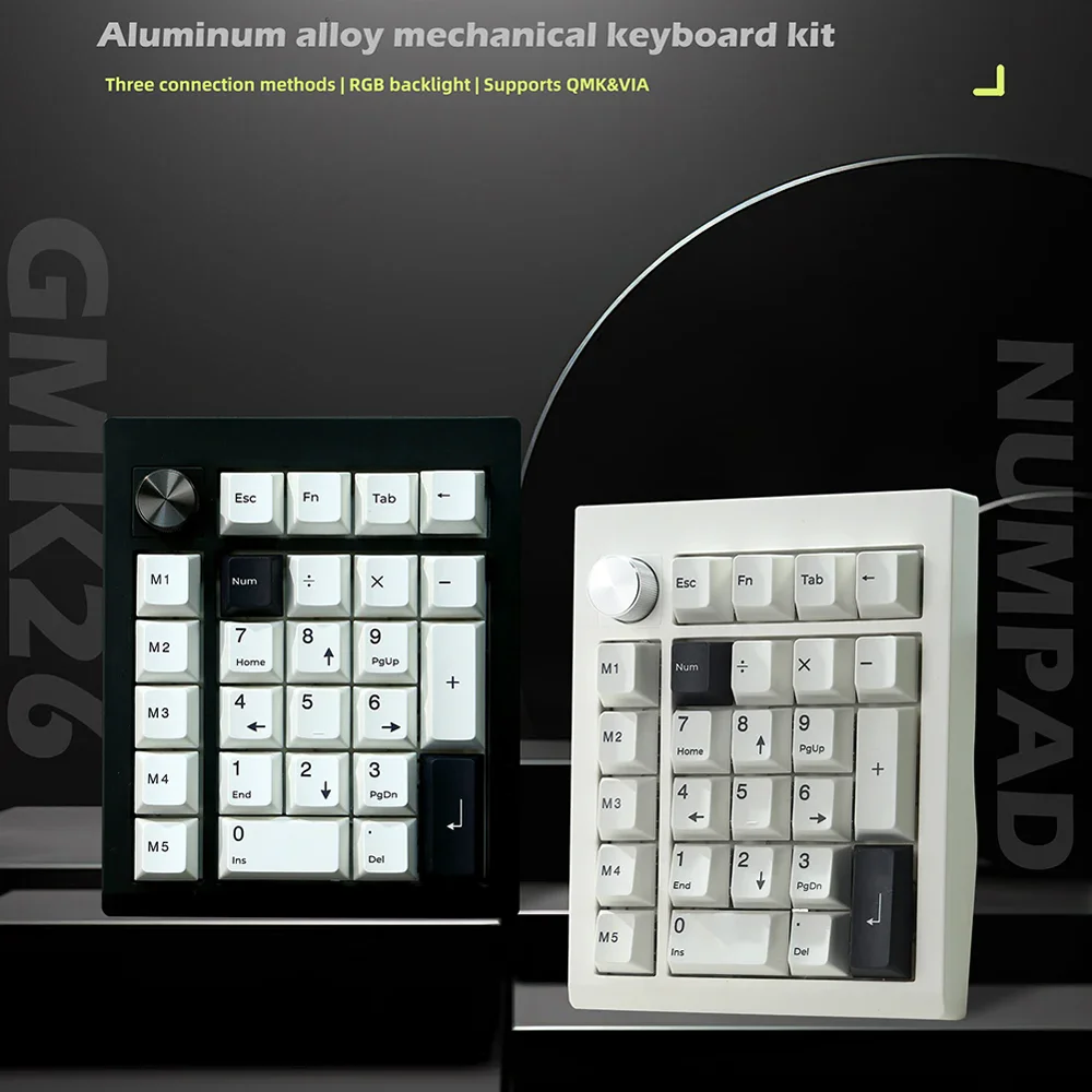 

GMK26 Mechanical Numeric Keypad with RGB Backligh 3 Modes 2.4GHz/BT5.0/Type-C Hot Swappable Programmable Numpad for Win/Mac