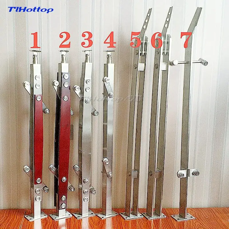 304 Stainless Steel Engineering Column Stair Rails Fence Railings Glass Outside