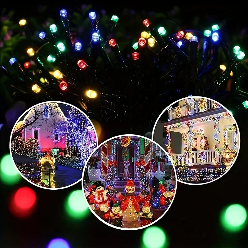 50/100 LEDs Solar Twinkling Fairy Lights 8 Modes LED String Lights Outdoor 23/39FT for Garden Party Decoration Ambient Lighting image 4