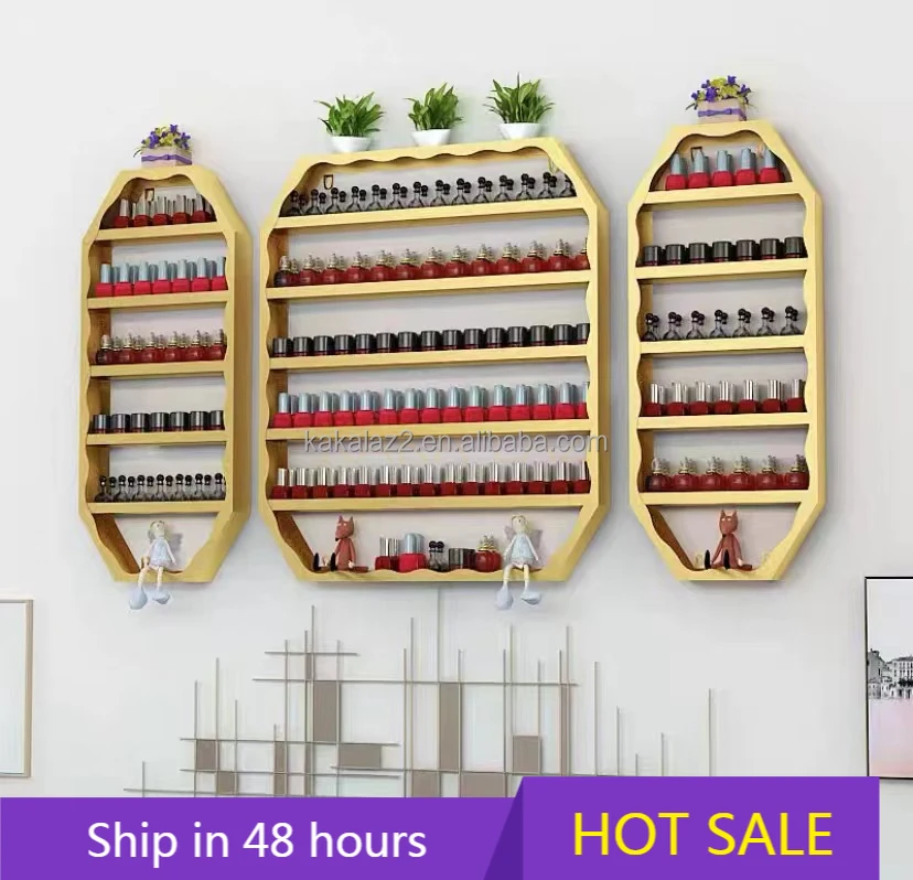 

YTYIN High-end Gold Nail Polish Display Rack Wall-mounted for Easy Access to Tools