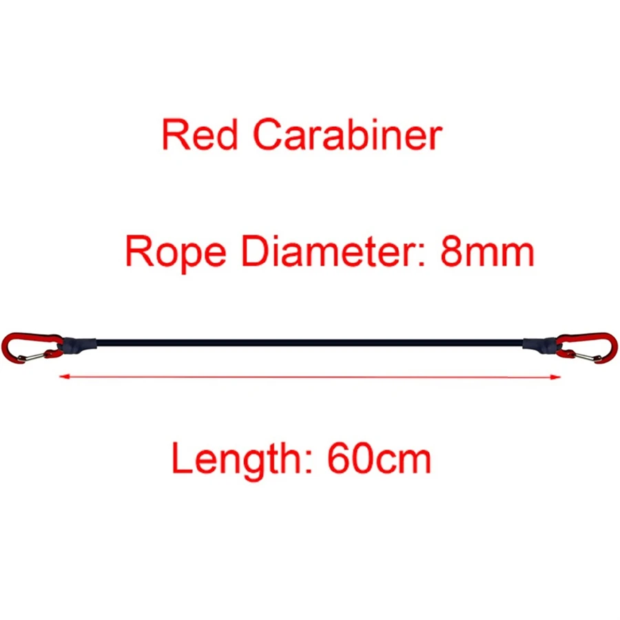 30–210 cm 8 mm Verpackungsseile für den Außenbereich, elastische Bungee-Seile mit roten Haken, dehnbar, leicht, für Fahrräder, Autogepäck, Dachträgergurt