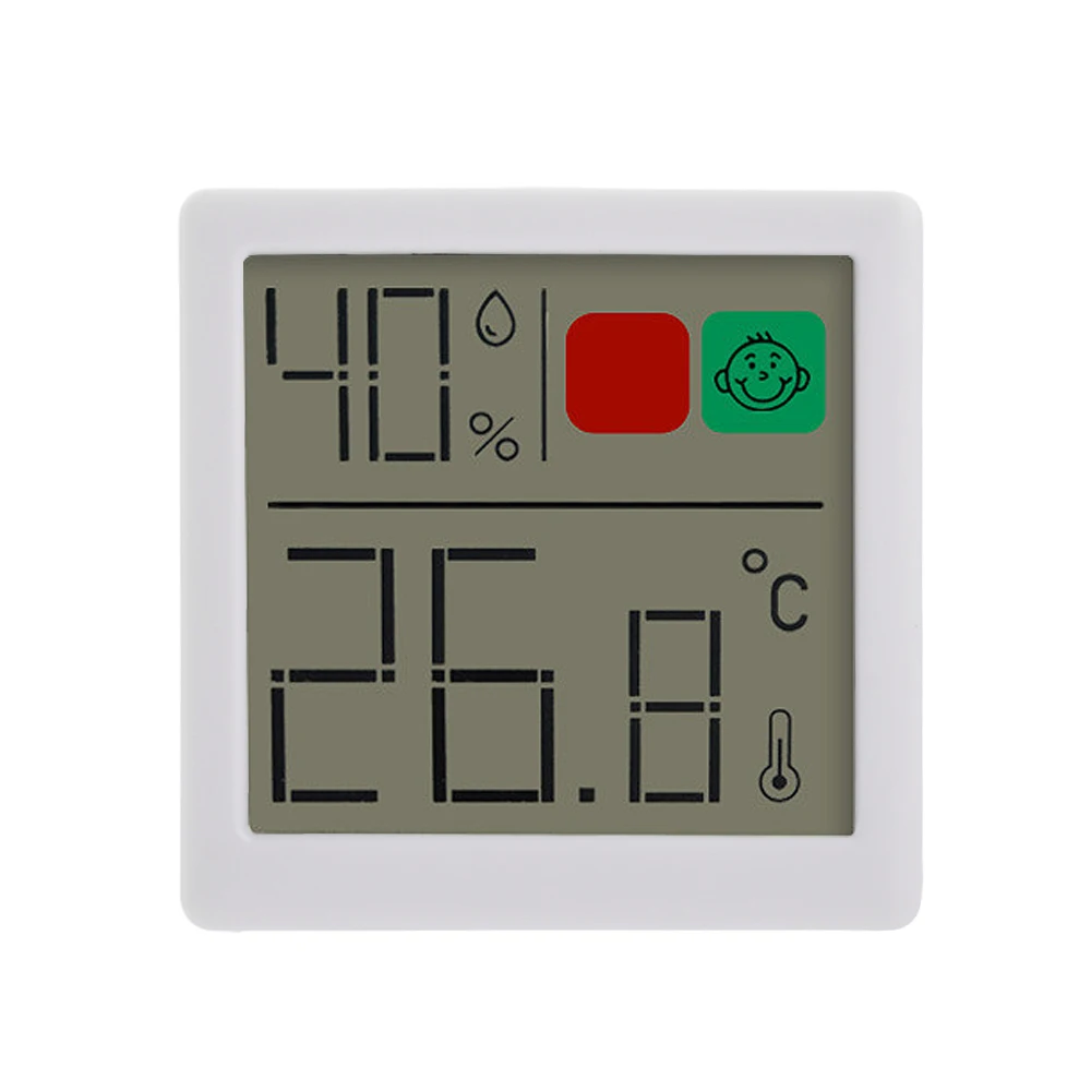 Magnetic Mini LCD Digital Room Thermometer Temperature Sensor Temperature and Humidity Meter Display -50~70℃ 10%~99%RH