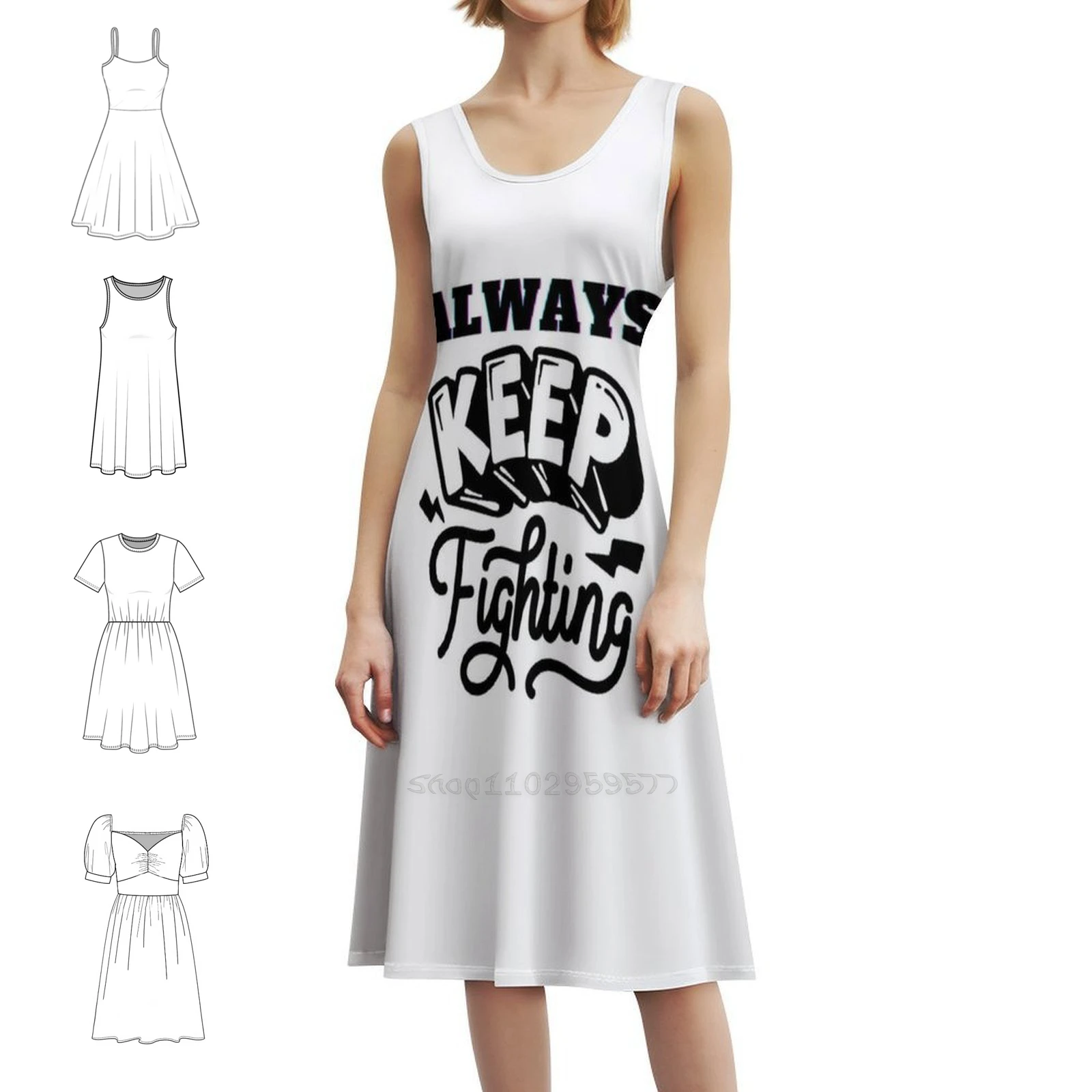 

Always Keep Fighting Bohemian Sleeveless Dress For Women Print Beach Party Dresses Aways Keep Fighting Always Keep Evening