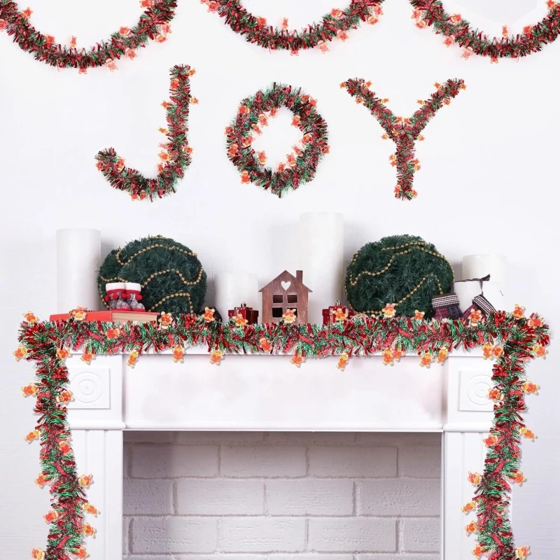 

Red Green Christmas Decorations Strip 2M Colorful Christmas Decoration Ribbon Garland Ornaments Xmas Tree Charm New Year