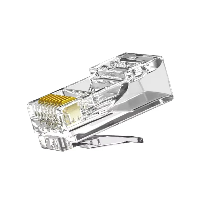 50/100pcs Cat5 Cat6 Cat6e RJ45 Connector Module Plug 1000Mbps Ethernet Cables Adapter Gold Plated Network Crystal Heads