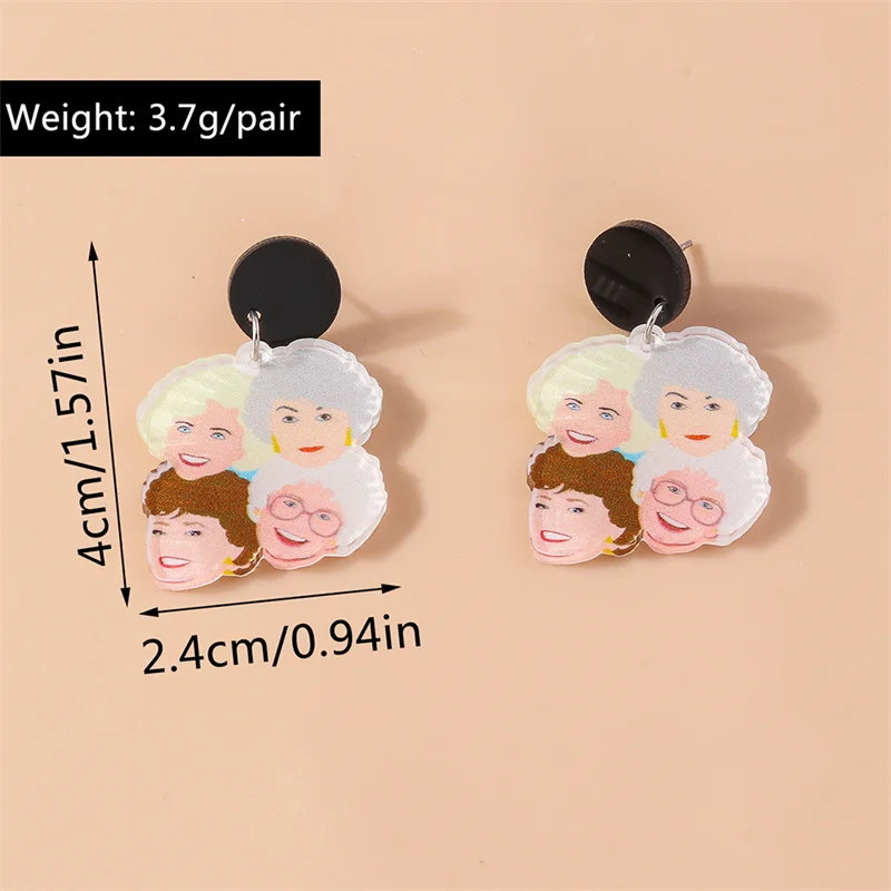 Aihua Neue Mode Acryl Beliebte Lustige Rauchen Oma Ohrringe für Frauen Persönlichkeit Ohrringe Täglichen Party Schmuck Geschenke – Detail 6