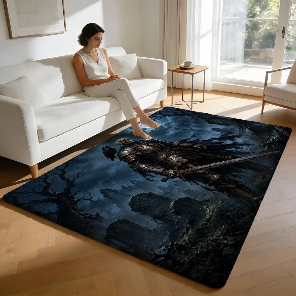 Undead Knights Floor Mat Flannel Rug Soft Non Slip Washable Door Mat For Bathroom Bedroom Kitchen Home Decor