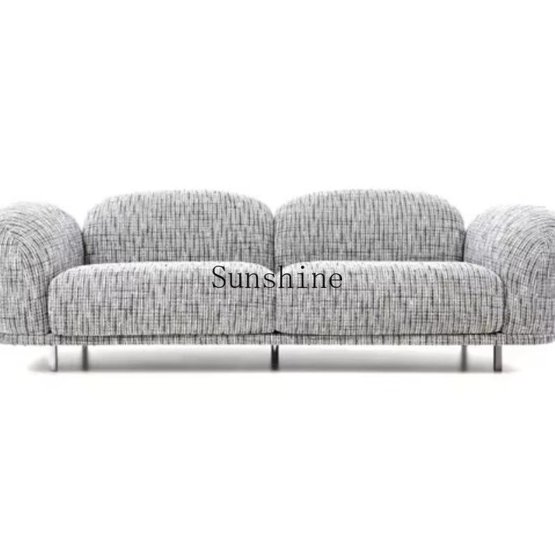 

Modern simple living room balcony small apartment cloud fabric double sofa